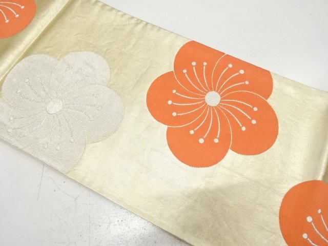 アンティーク　捻じり梅模様織り出し全通袋帯（材料）